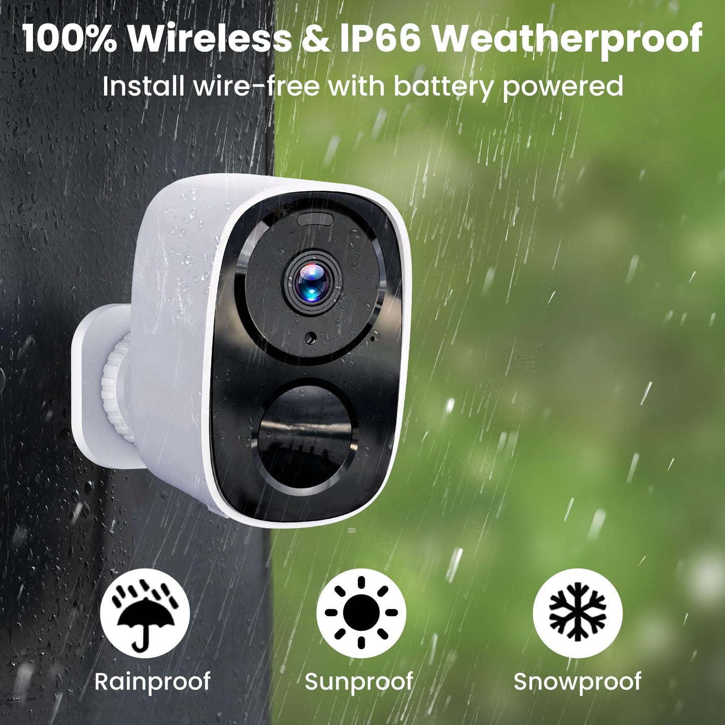 2K Wireless Outdoor Security Camera 5G WiFi Solar 5200mAh – Home