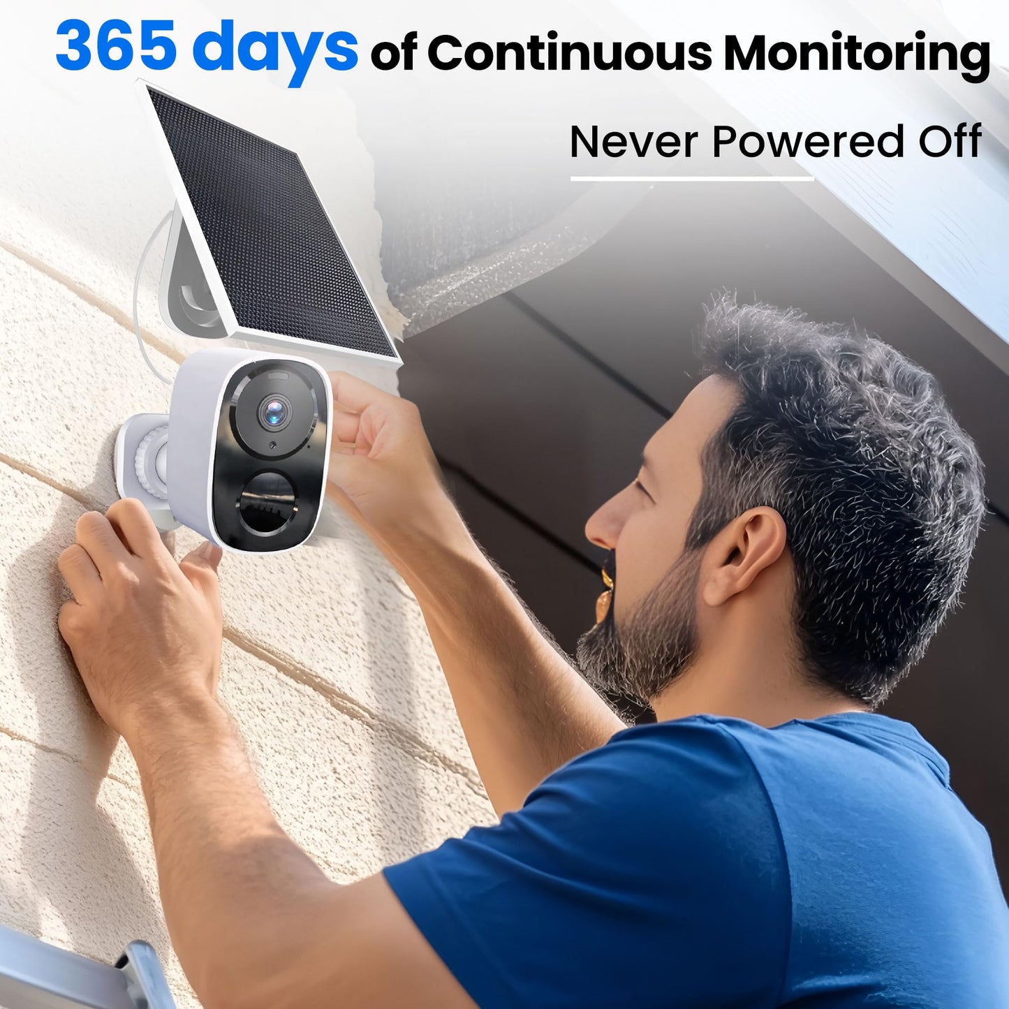 2K Wireless Outdoor Security Camera 5G WiFi Solar 5200mAh – Home
