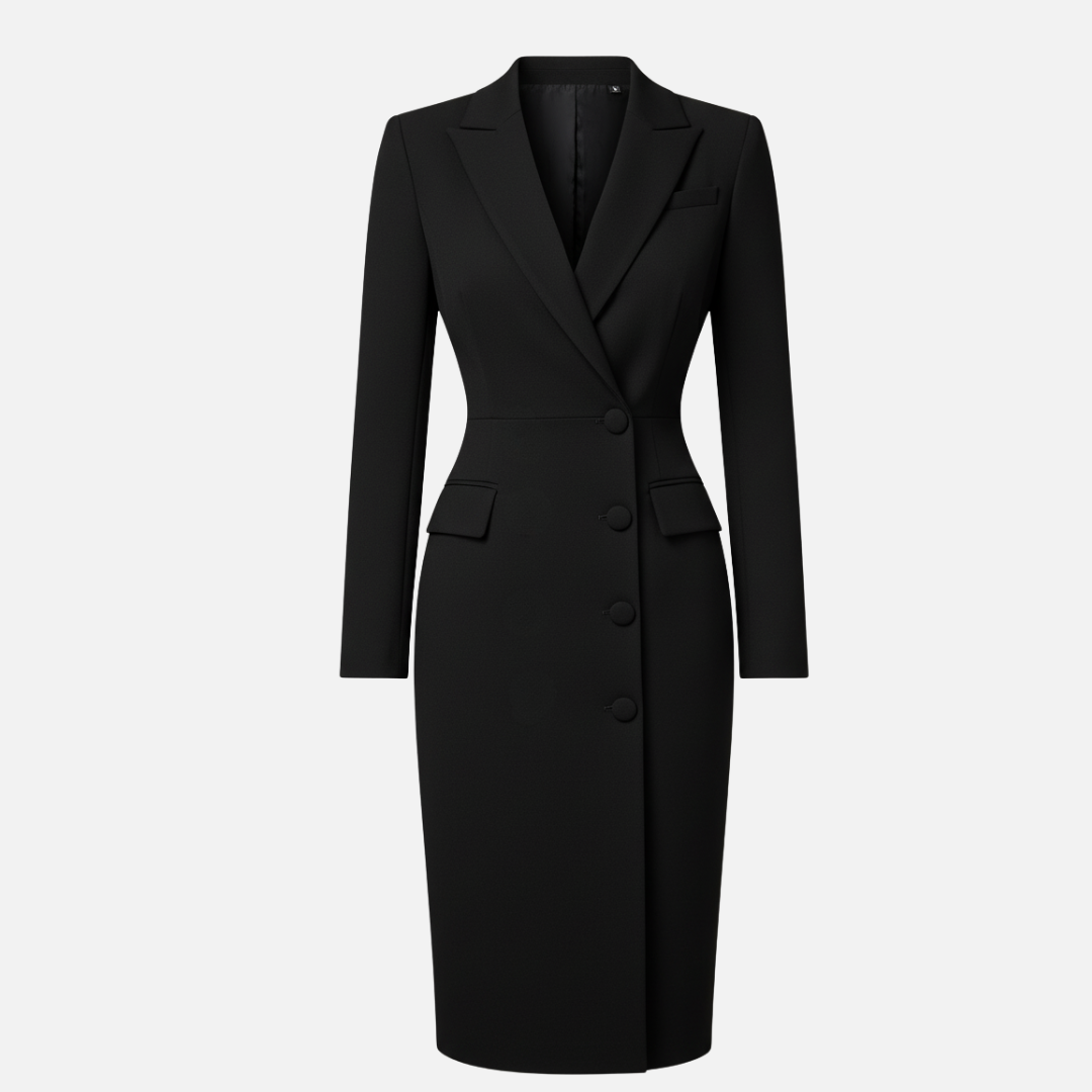 Women’s Elegant Blazer Dress – Long Sleeve Bodycon Midi Dress
