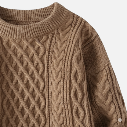 Men's Classic Cable Knit Sweater – Chunky Textured Pullover