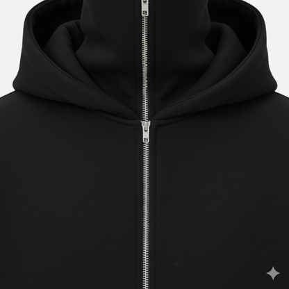 Men’s Full Zip Balaclava Hoodie – Streetwear Tech Fleece Jacket