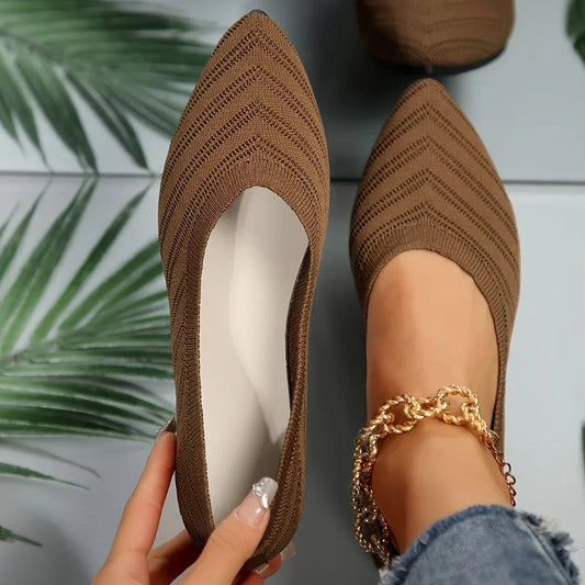 Annie | Women's Orthopedic Knit Pointed Toe Ballet Flats