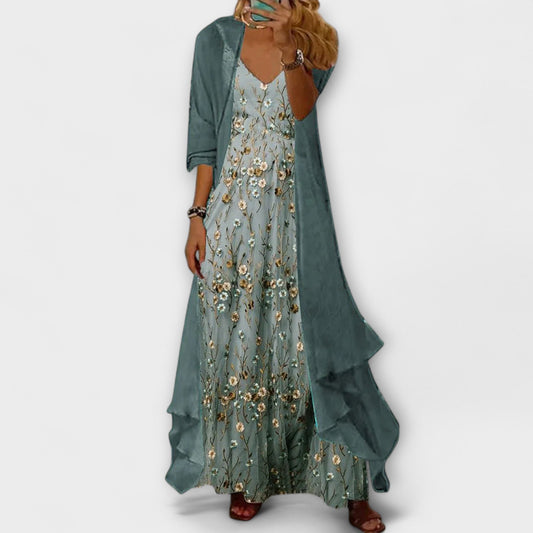 Women's Two-Piece Maxi Dress & Jacket Set