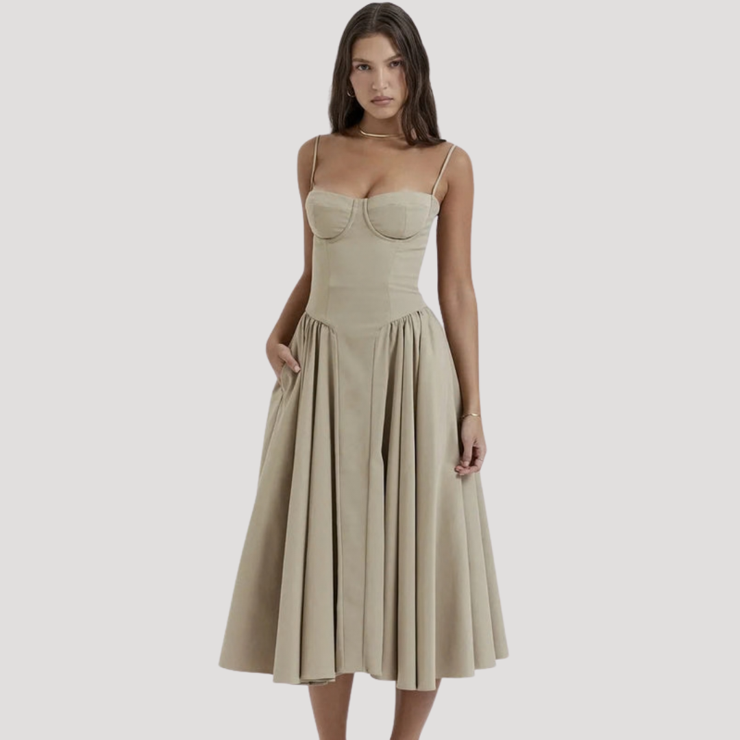 Corset Bodice Midi Dress for Holidays 5