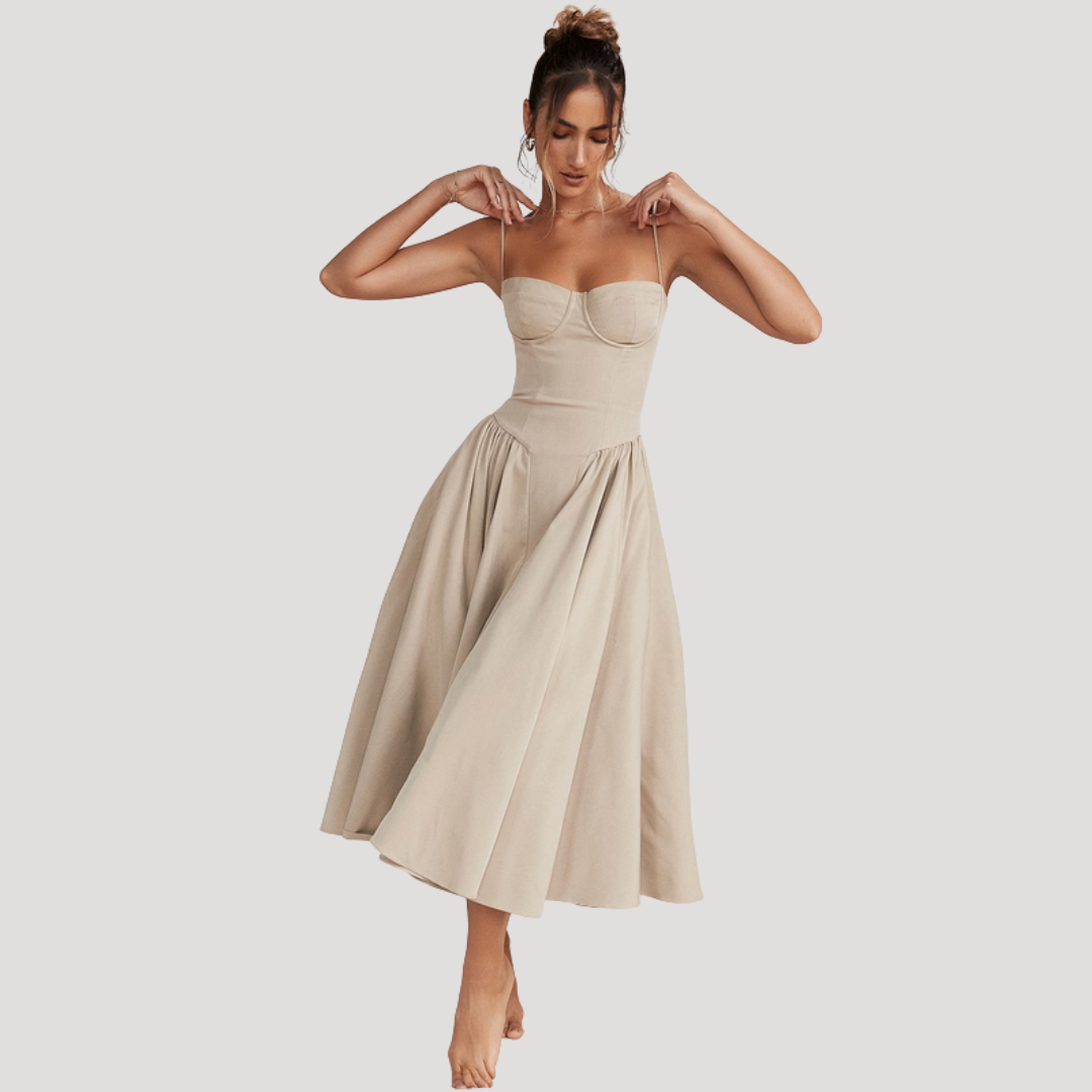 Corset Bodice Midi Dress for Holidays 8
