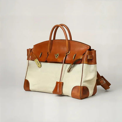 Dali Weekend Bag | 100% Top Grain Leather, Spill Resistant Canvas 0
