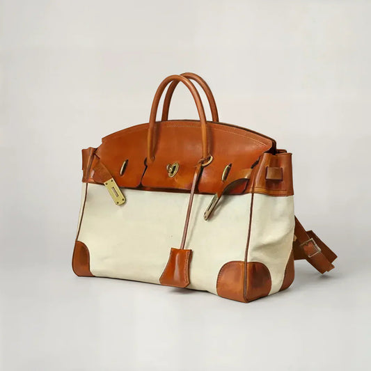 Dali Weekend Bag | 100% Top Grain Leather, Spill Resistant Canvas 0