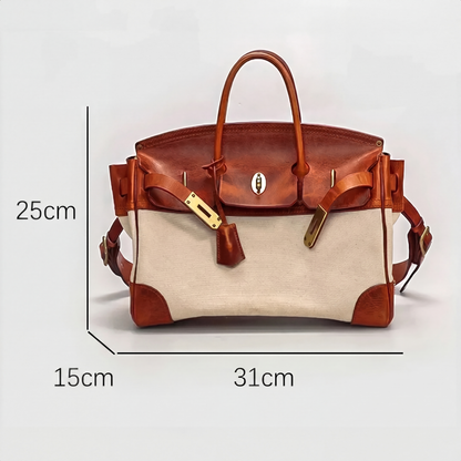 Dali Weekend Bag | 100% Top Grain Leather, Spill Resistant Canvas 2