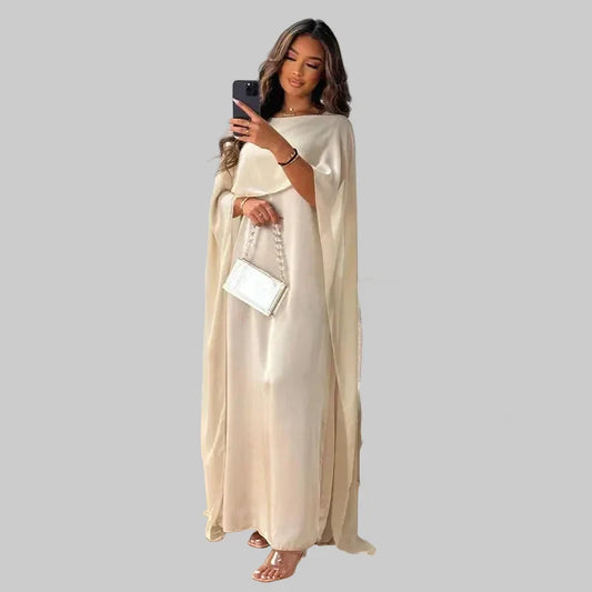 Women's Cape Maxi Dress with Draped Sleeves