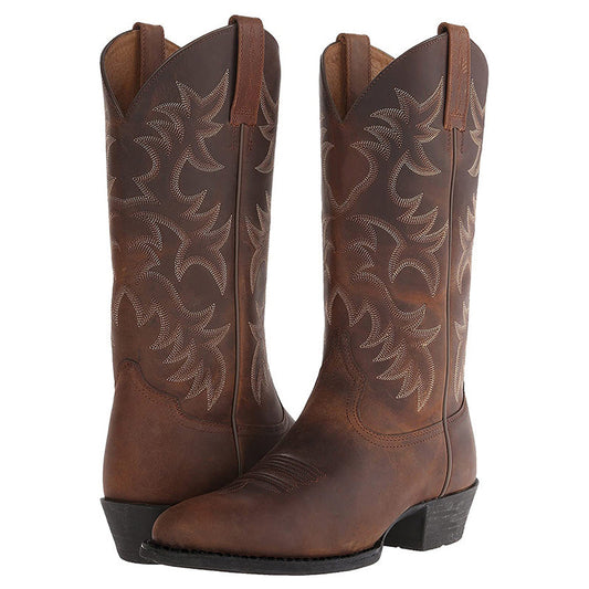 Women's Western Cowboy Boots with Decorative Stitching