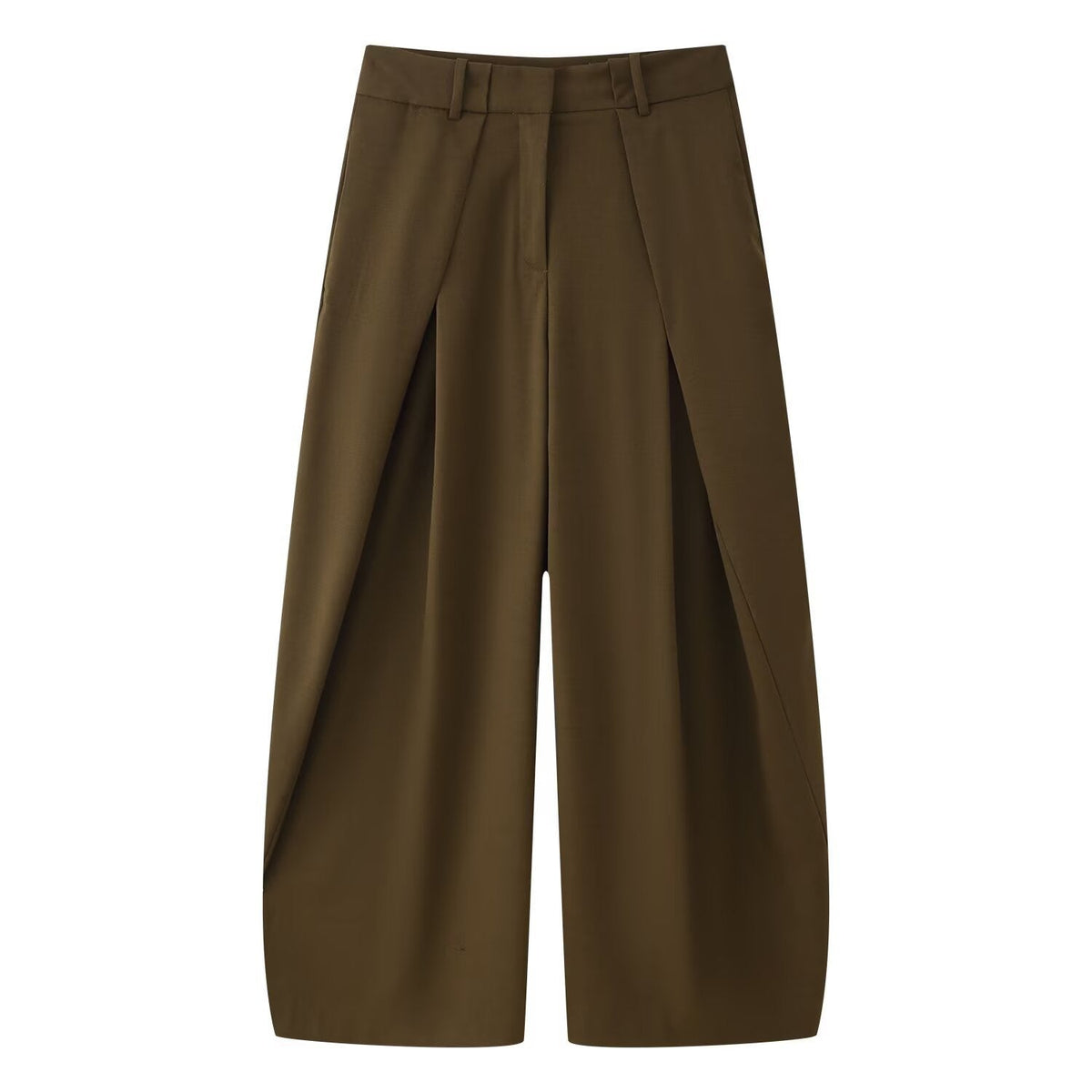 Women's Wide-Leg Pants – High-Waisted, Deep-Pleated