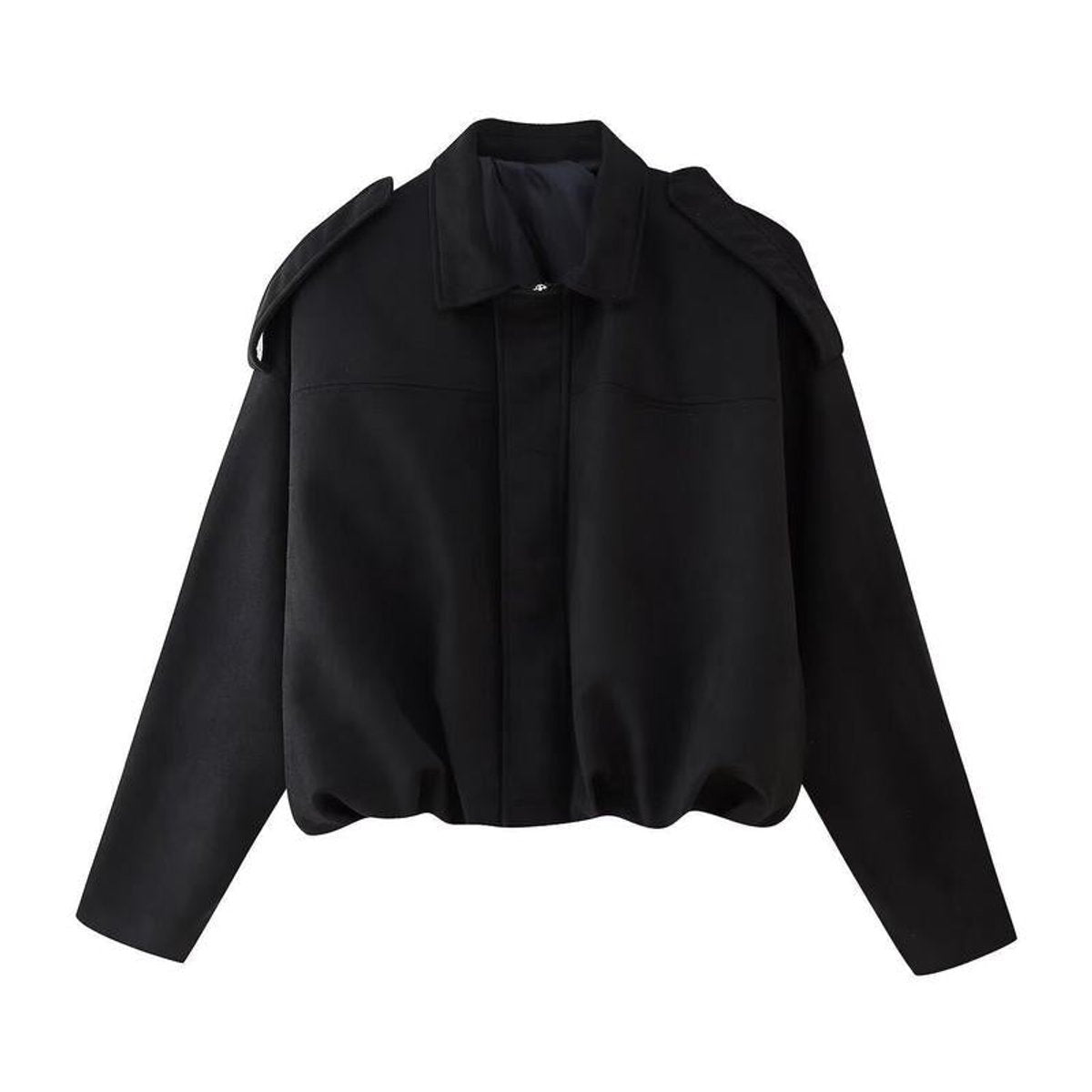 Women's Oversized Cropped Faux Suede Bomber Jacket