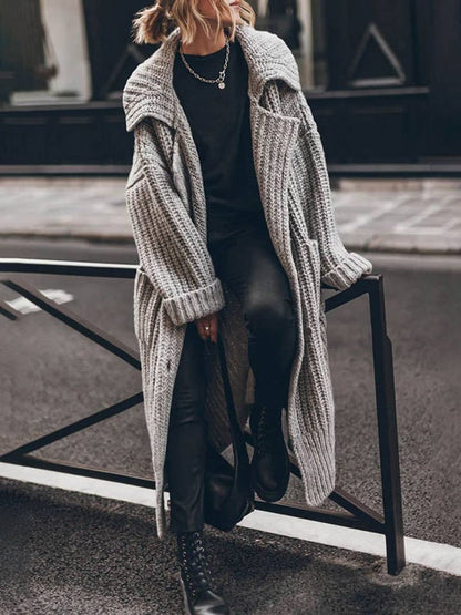 Women's Oversized Chunky Knit Longline Cardigan