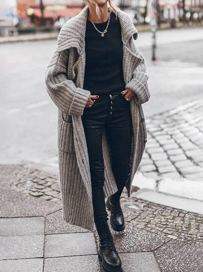 Women's Oversized Chunky Knit Longline Cardigan