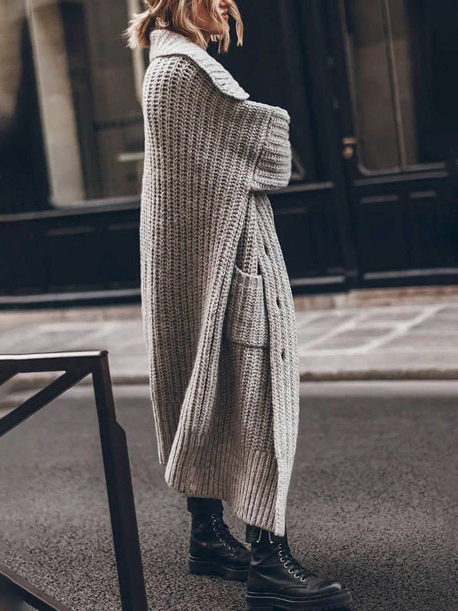 Women's Oversized Chunky Knit Longline Cardigan