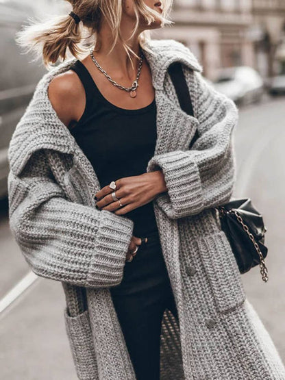 Women's Oversized Chunky Knit Longline Cardigan