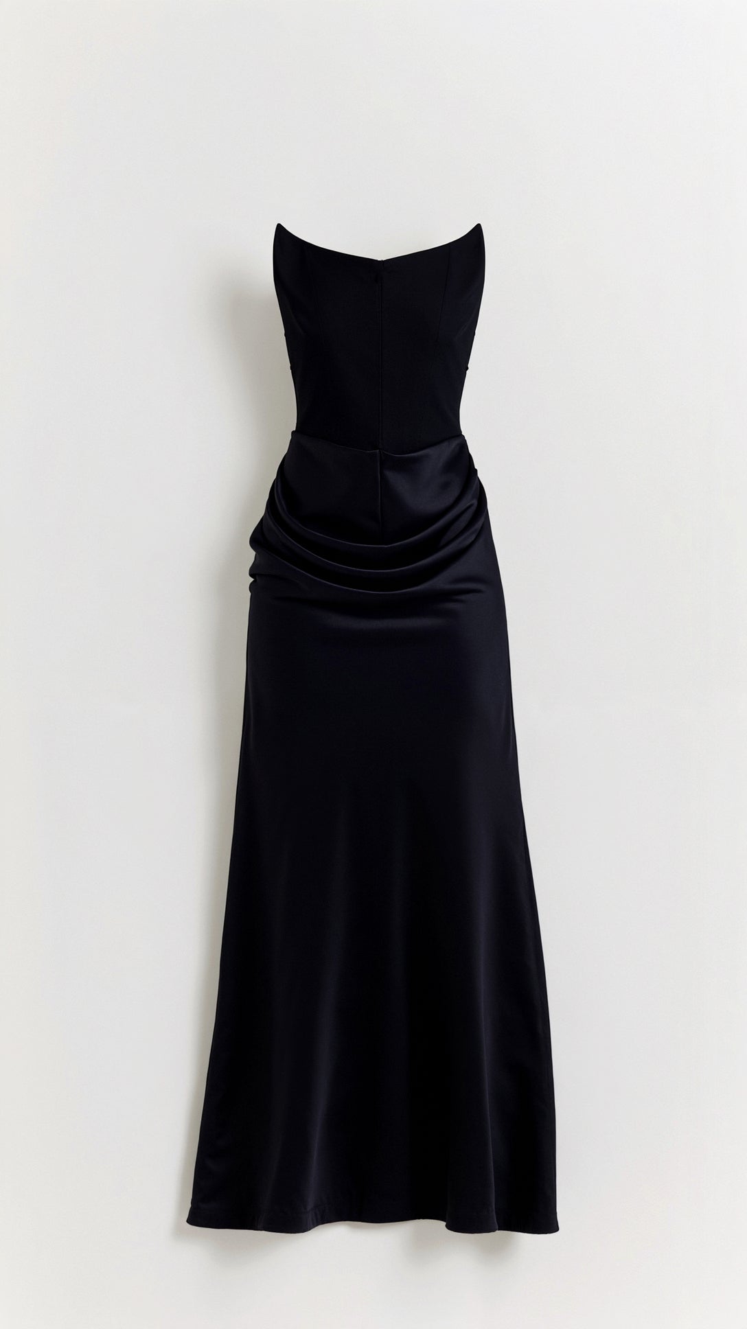 Women's Strapless Maxi Dress with Draped Waist