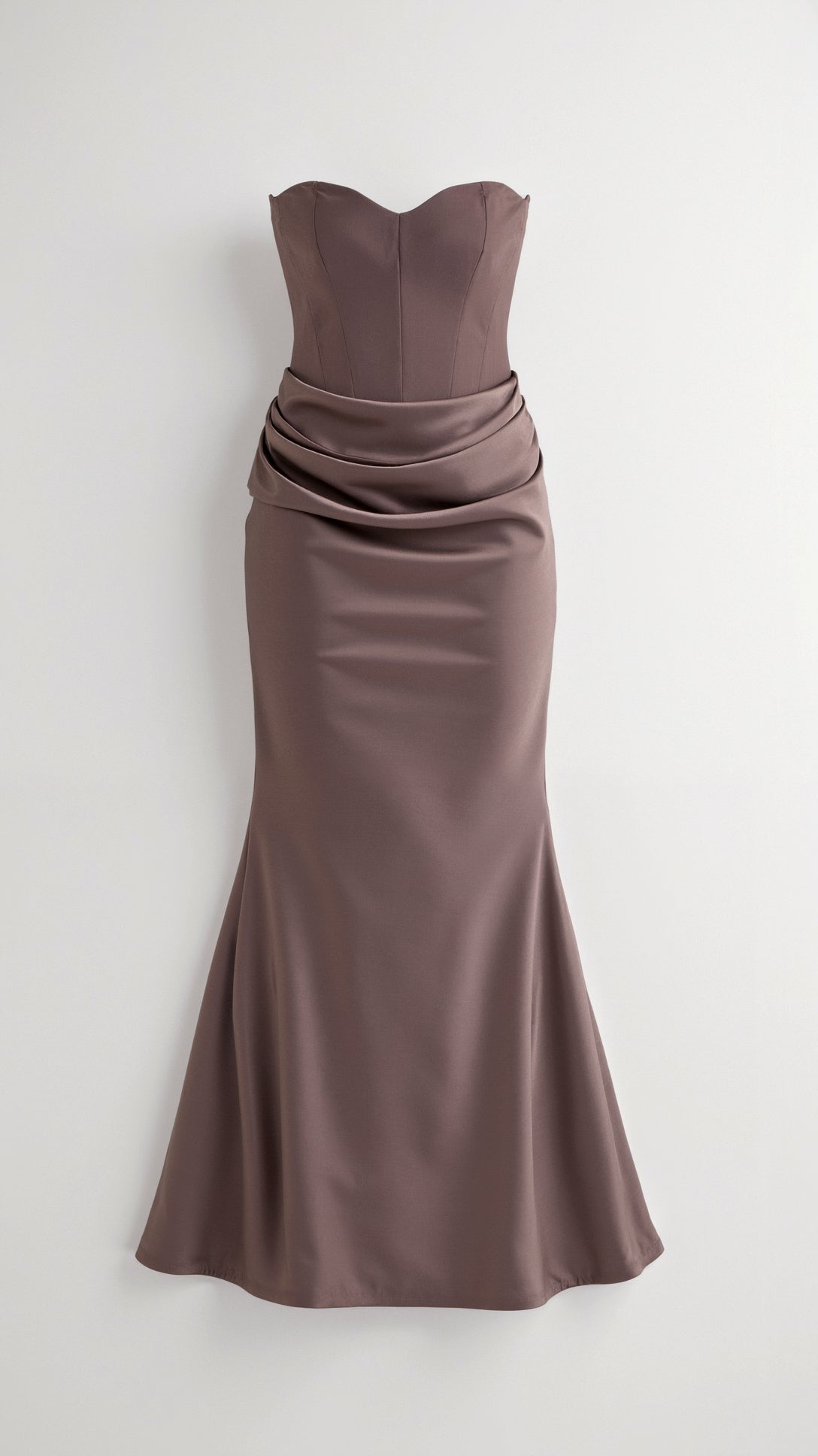 Women's Strapless Maxi Dress with Draped Waist