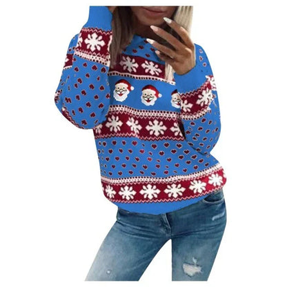 Women's Christmas Sweater – Long Sleeve Crewneck Festive Knit