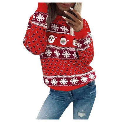 Women's Christmas Sweater – Long Sleeve Crewneck Festive Knit