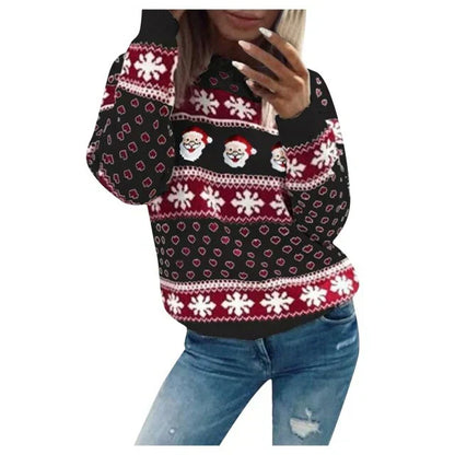 Women's Christmas Sweater – Long Sleeve Crewneck Festive Knit