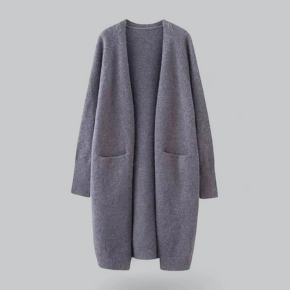 Women's Long Open-Front Cardigan with Pockets