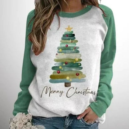 Women's Christmas Sweater – Raglan Long Sleeve, Graphic
