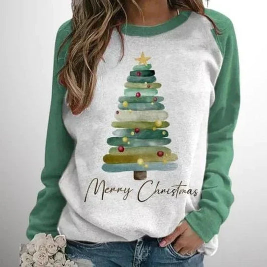 Women's Christmas Sweater – Raglan Long Sleeve, Graphic