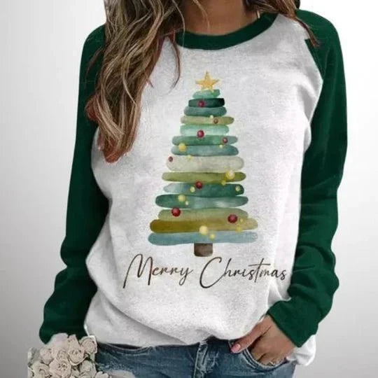 Women's Christmas Sweater – Raglan Long Sleeve, Graphic
