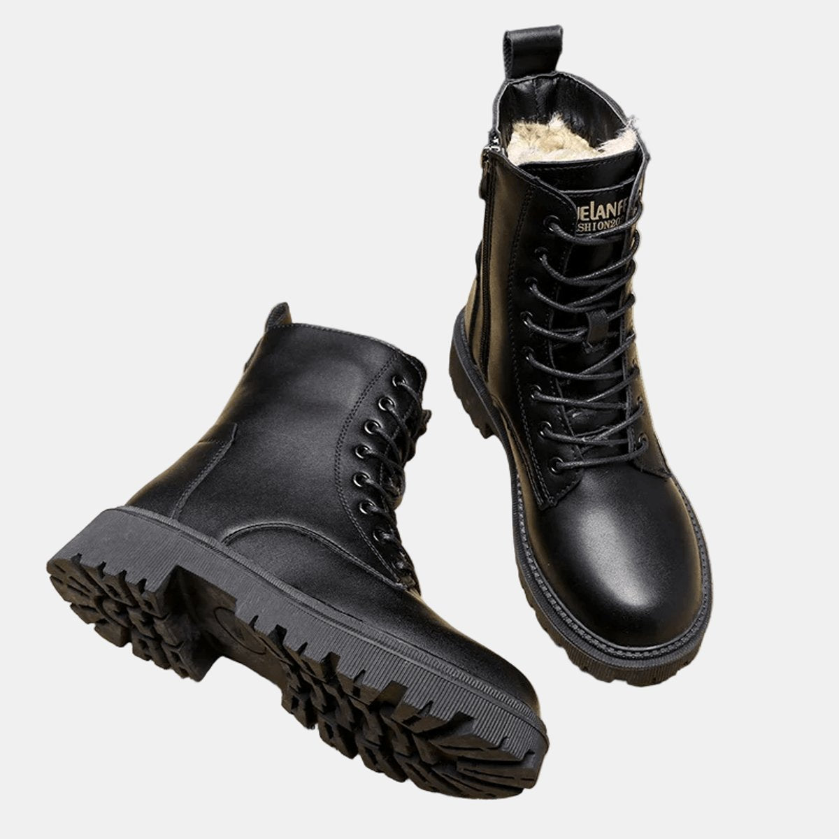 Women's Faux Fur Lined Lace-Up Ankle Boots