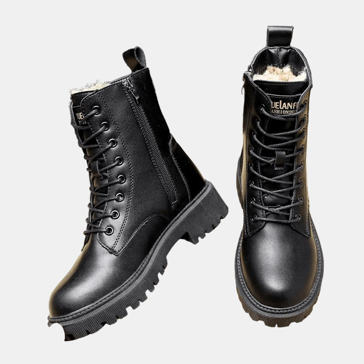 Women's Faux Fur Lined Lace-Up Ankle Boots