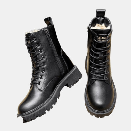 Women's Faux Fur Lined Lace-Up Ankle Boots
