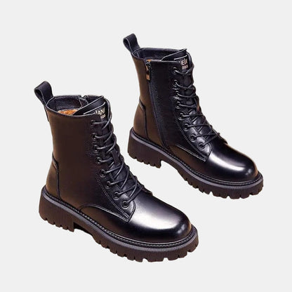 Women's Faux Fur Lined Lace-Up Ankle Boots