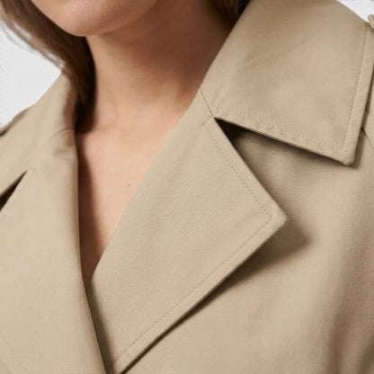 Women's Cropped Double Breasted Trench Jacket