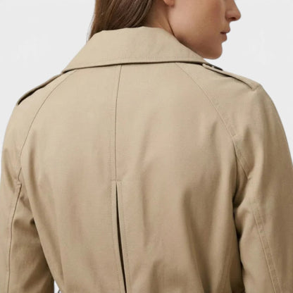 Women's Cropped Double Breasted Trench Jacket