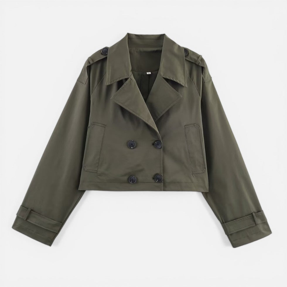 Women's Short Double-Breasted Trench Jacket