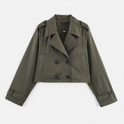 Women's Short Double-Breasted Trench Jacket