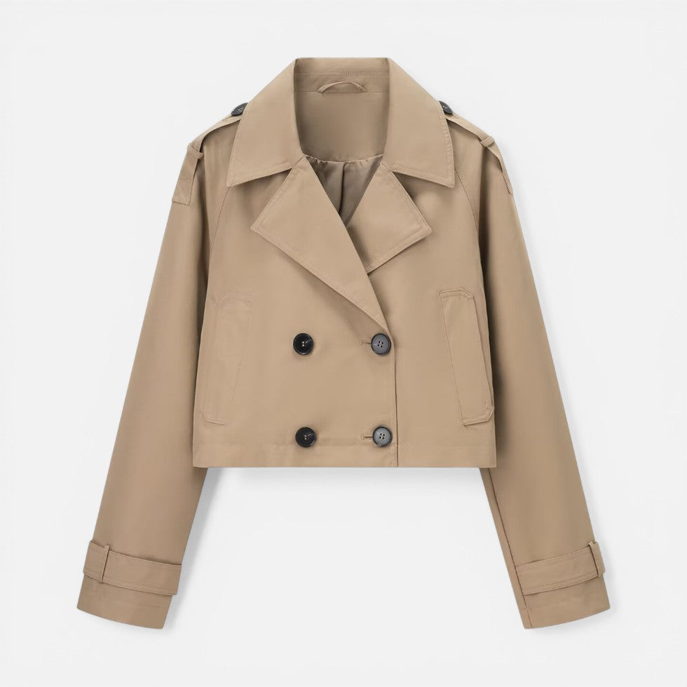 Women's Short Double-Breasted Trench Jacket