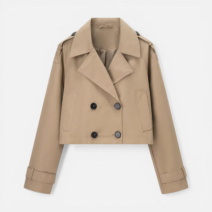 Women's Short Double-Breasted Trench Jacket