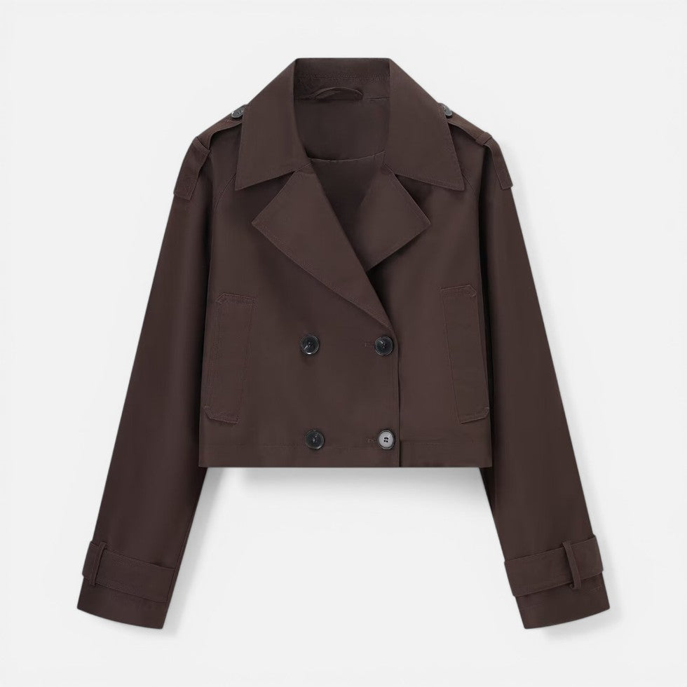 Women's Short Double-Breasted Trench Jacket
