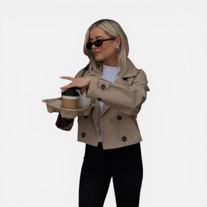 Women's Short Double-Breasted Trench Jacket