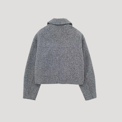 Women's Cropped Zip Jacket with Flap Pockets