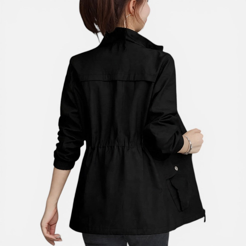 Women's Zip-Front Lightweight Jacket with Drawstring Waist