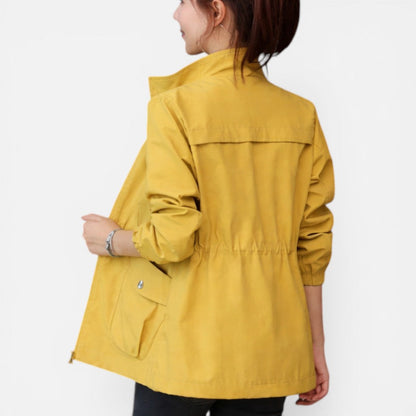 Women's Zip-Front Lightweight Jacket with Drawstring Waist