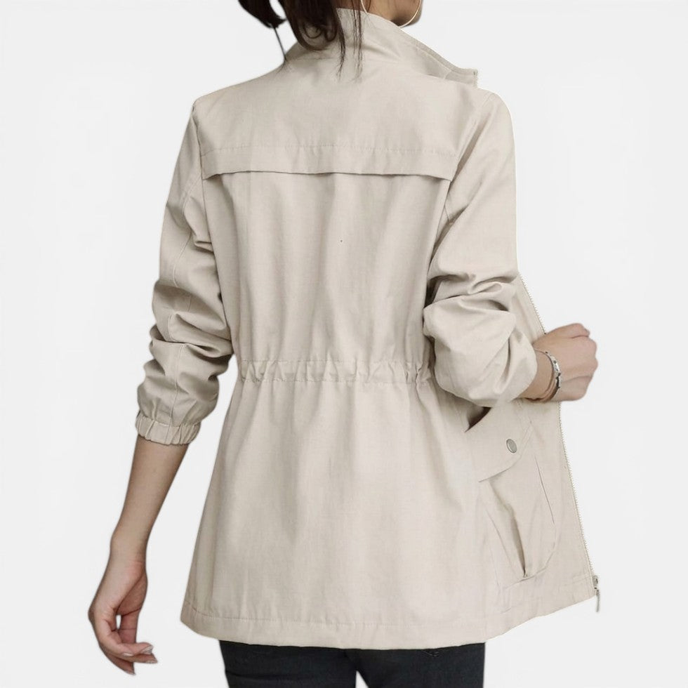 Women's Zip-Front Lightweight Jacket with Drawstring Waist