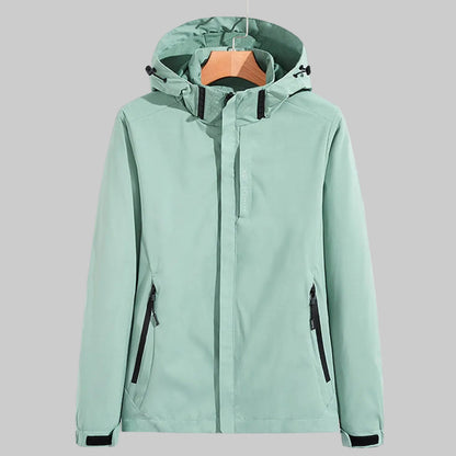 Women's Hooded Waterproof Rain Jacket with Pockets