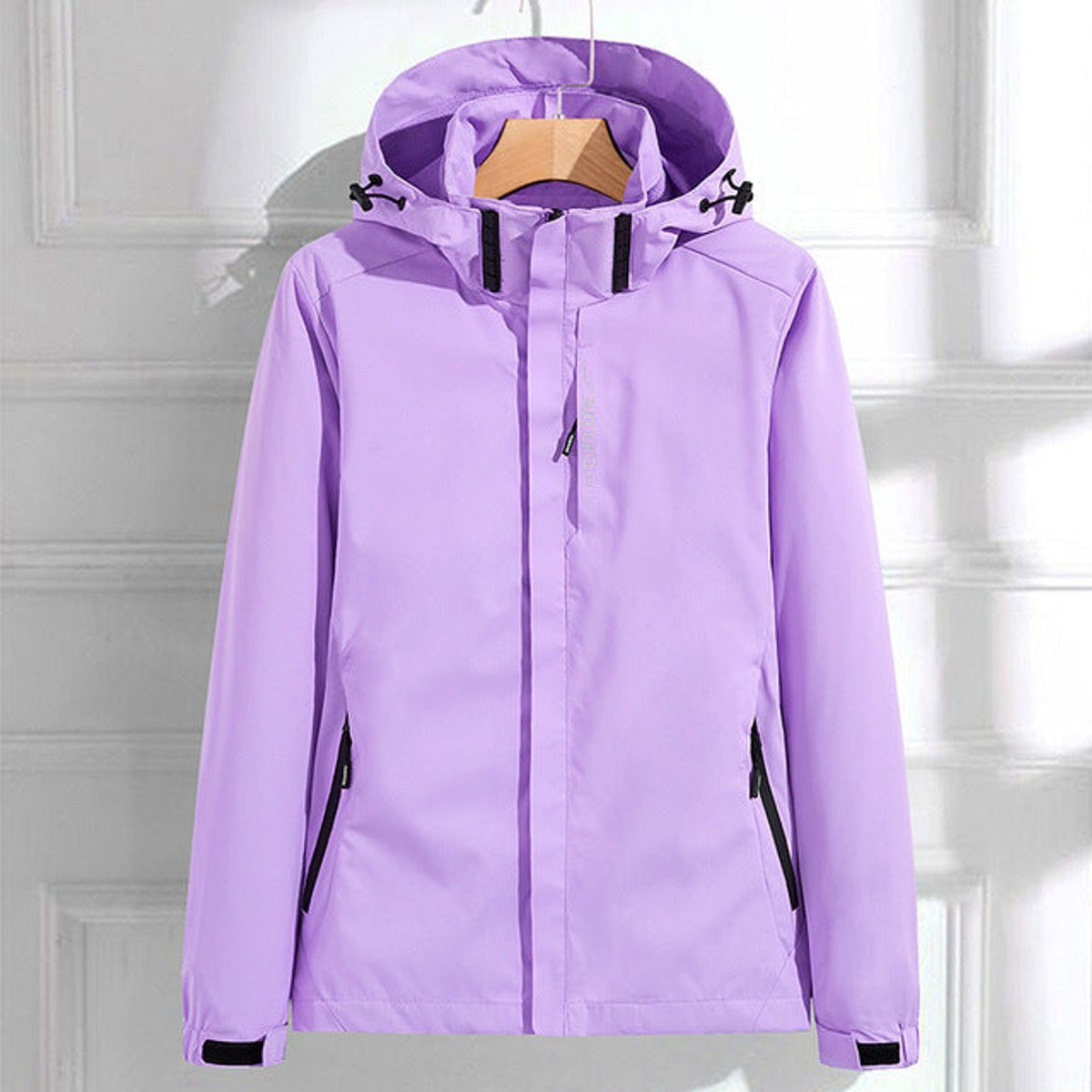 Women's Hooded Waterproof Rain Jacket with Pockets