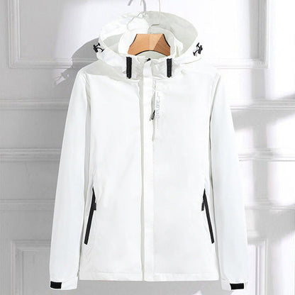 Women's Hooded Waterproof Rain Jacket with Pockets