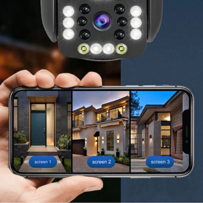 Dual Lens Outdoor Waterproof Wireless Wifi HD Triple Security Camera 1
