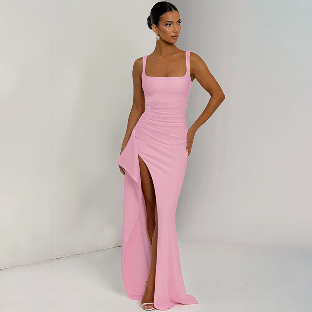 Elegant Square Neck Maxi Dress for Evening Events 21